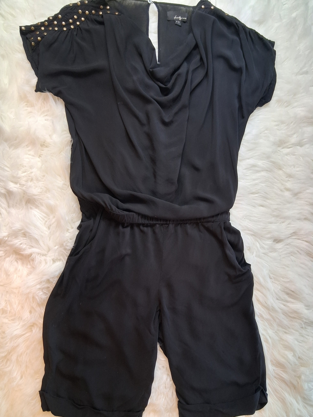 Foxy Black Studded Romper Size Medium